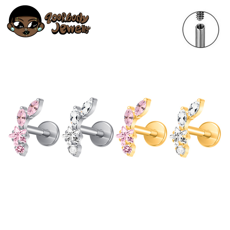 Body Jewelry Internally Threaded - ASTM F136 Titanium Constellation Star Conch