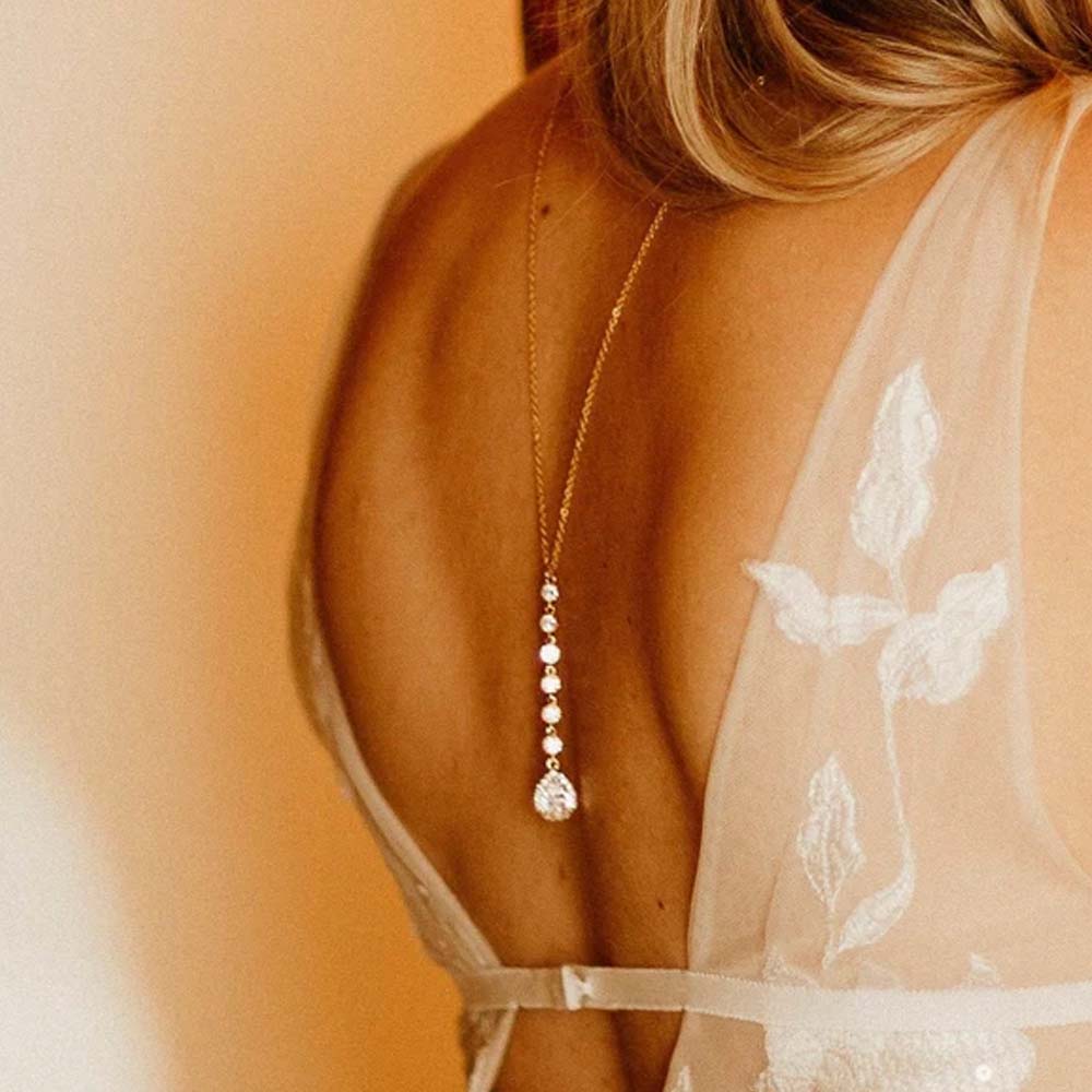 Body Jewelry Hot - Stonefans Drop Back Chain Necklace Elegant