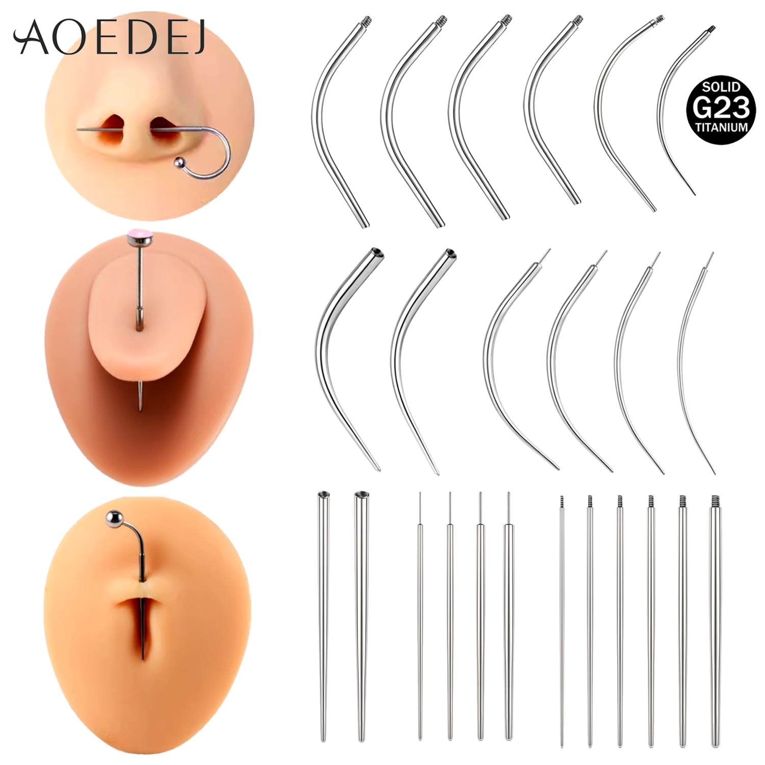 Body Jewelry Internally Threaded - AOEDEJ 1 PC G23 Titanium Piercing