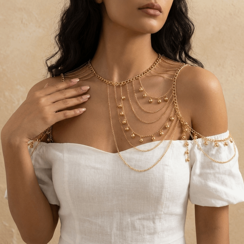 Body Jewelry Hot - Hot Girl Multi-Layer Tassel Ball Shoulder