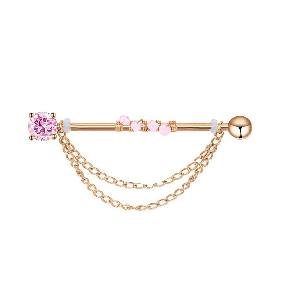Punk Style Girls Gift Crystal  - Industrial Barbell Long 评论和价格
