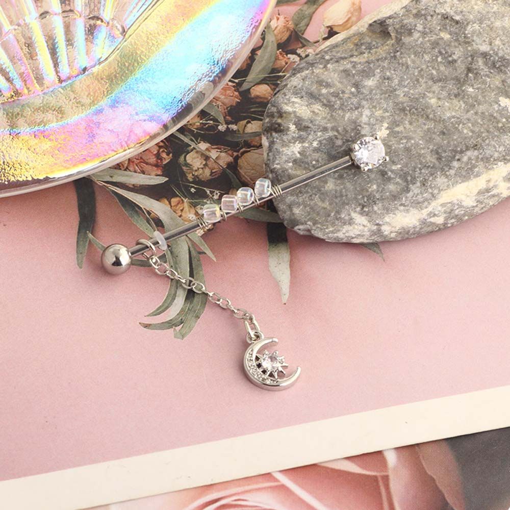 Punk Style Girls Gift Crystal  - Industrial Barbell Long 评论和价格