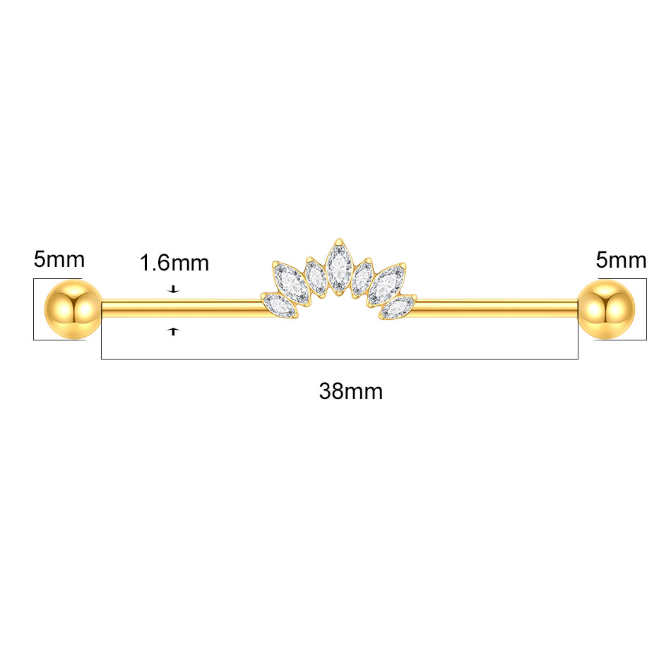 1/5PCS Titanium 14G CZ Industr - Industrial Barbell Long 评论和价格