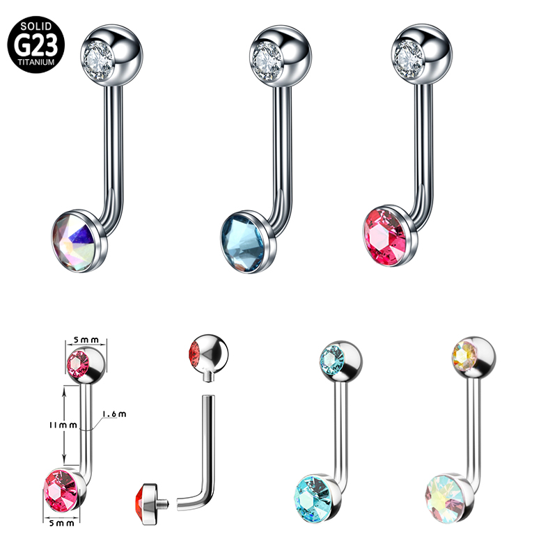 1PC F136 Titanium 14G CZ Gem P - Body Jewelry Vch 评论和价格
