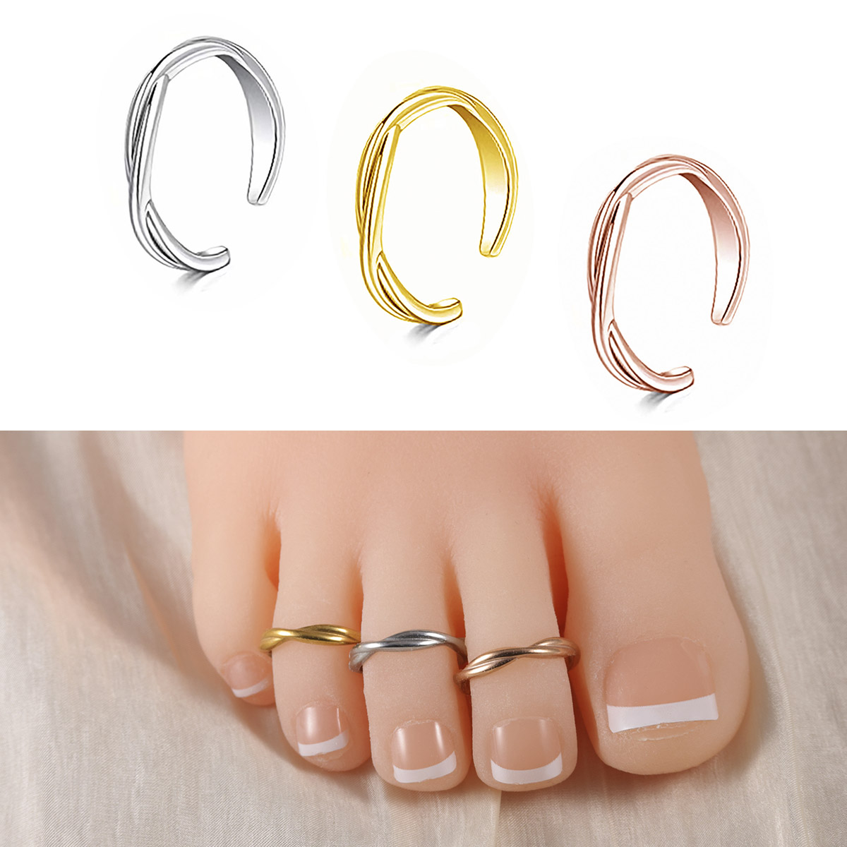 1Pc/3Pcs Simple Stainless Stee - Body Jewelry Rings 评论和价格