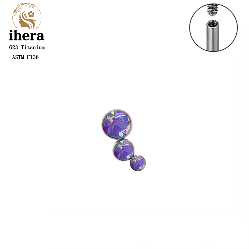 G23 Titanium Round Zircon Flat - Body Jewelry Internally Threaded 评论和价格