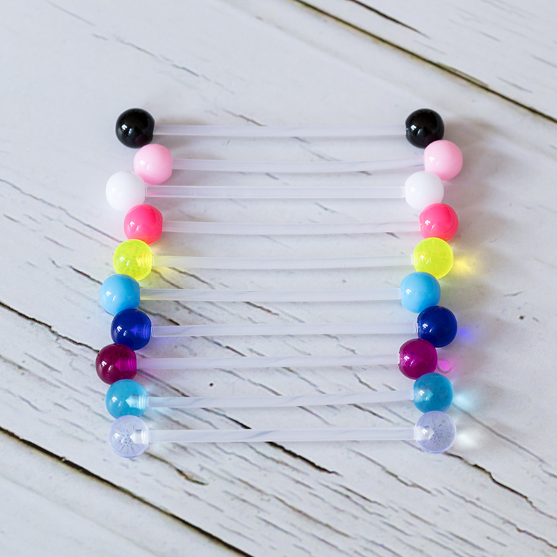 10-50pcs Acrylic Cartilage Ear - Industrial Barbell Long 评论和价格
