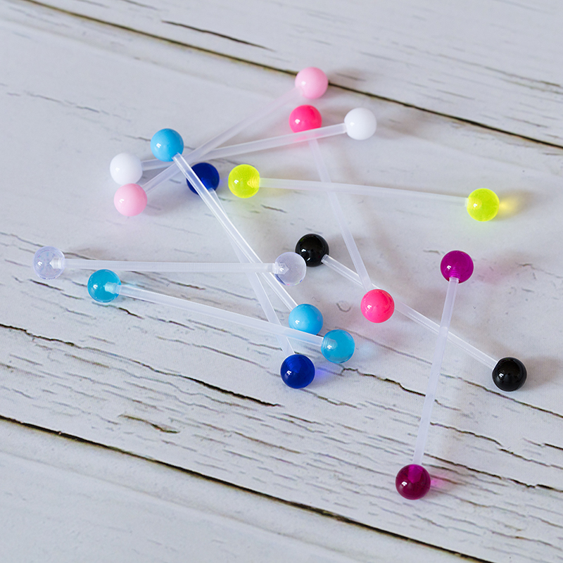 10-50pcs Acrylic Cartilage Ear - Industrial Barbell Long 评论和价格