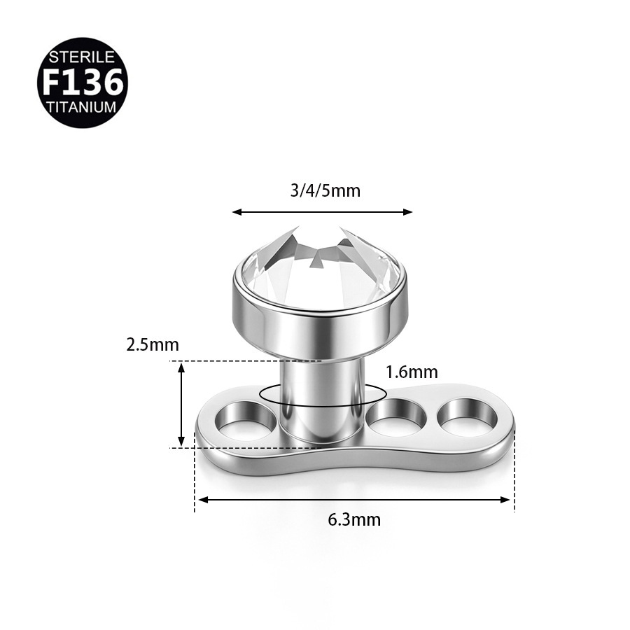 1Pc F136 Titanium 14G Internal - Dermal Anchor Top 评论和价格