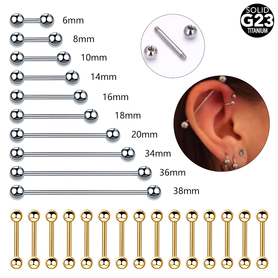 1/5PCS Titanium External Threa - Industrial Barbell Long 评论和价格
