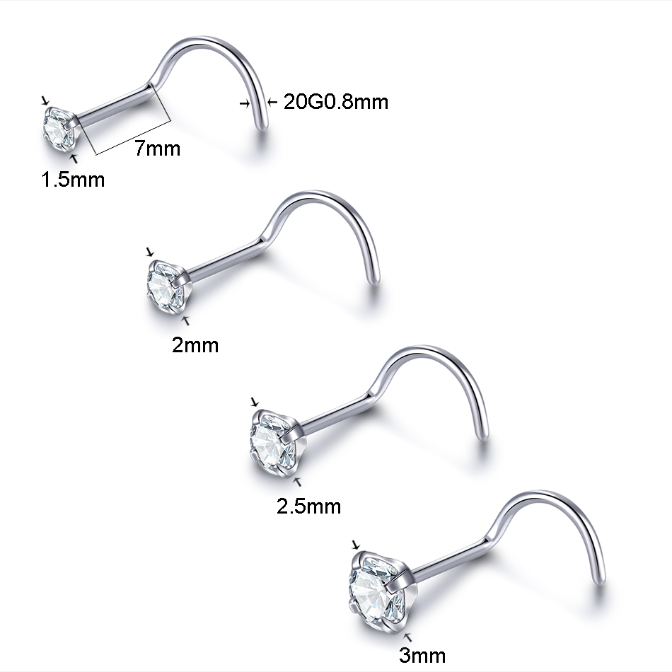 Implant Titanium Nose Stud Rin - Body Jewelry Implants 评论和价格
