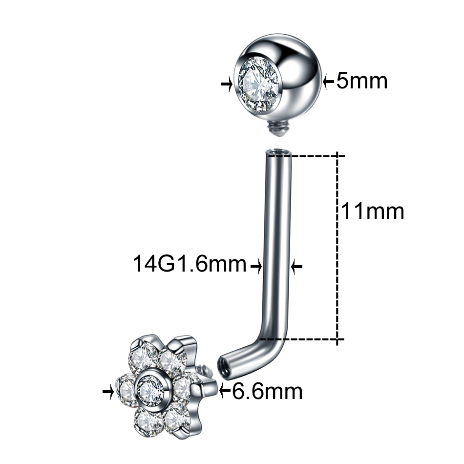 10pcs/lot Titanium Zircon Chri - Body Jewelry Vch 评论和价格