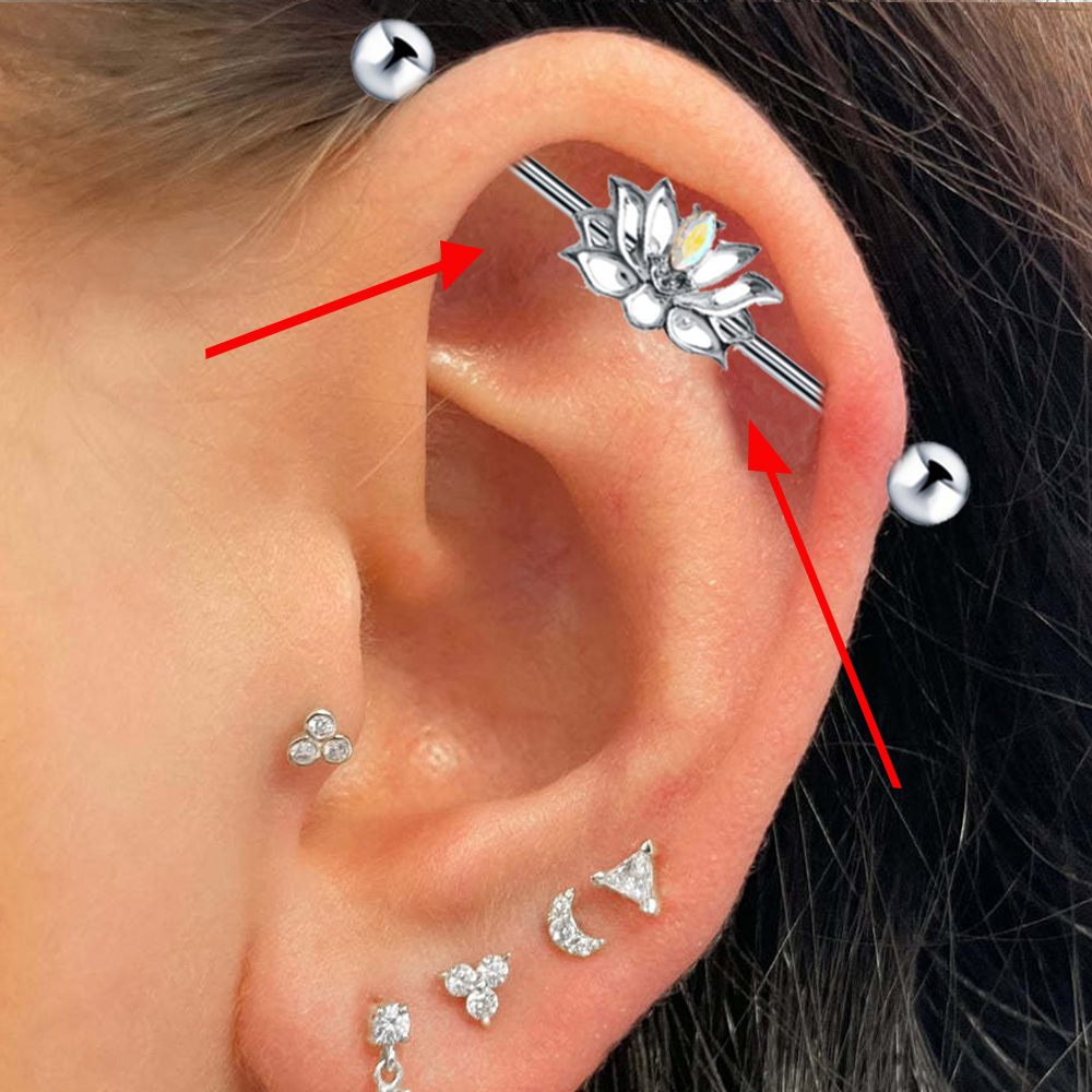 1PC Surgical Steel Industrial  - Industrial Barbell Long 评论和价格