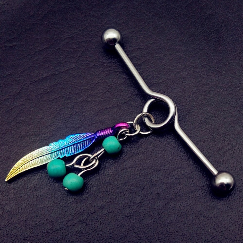 1PC Long Stainless Steel Indus - Industrial Barbell Long 评论和价格