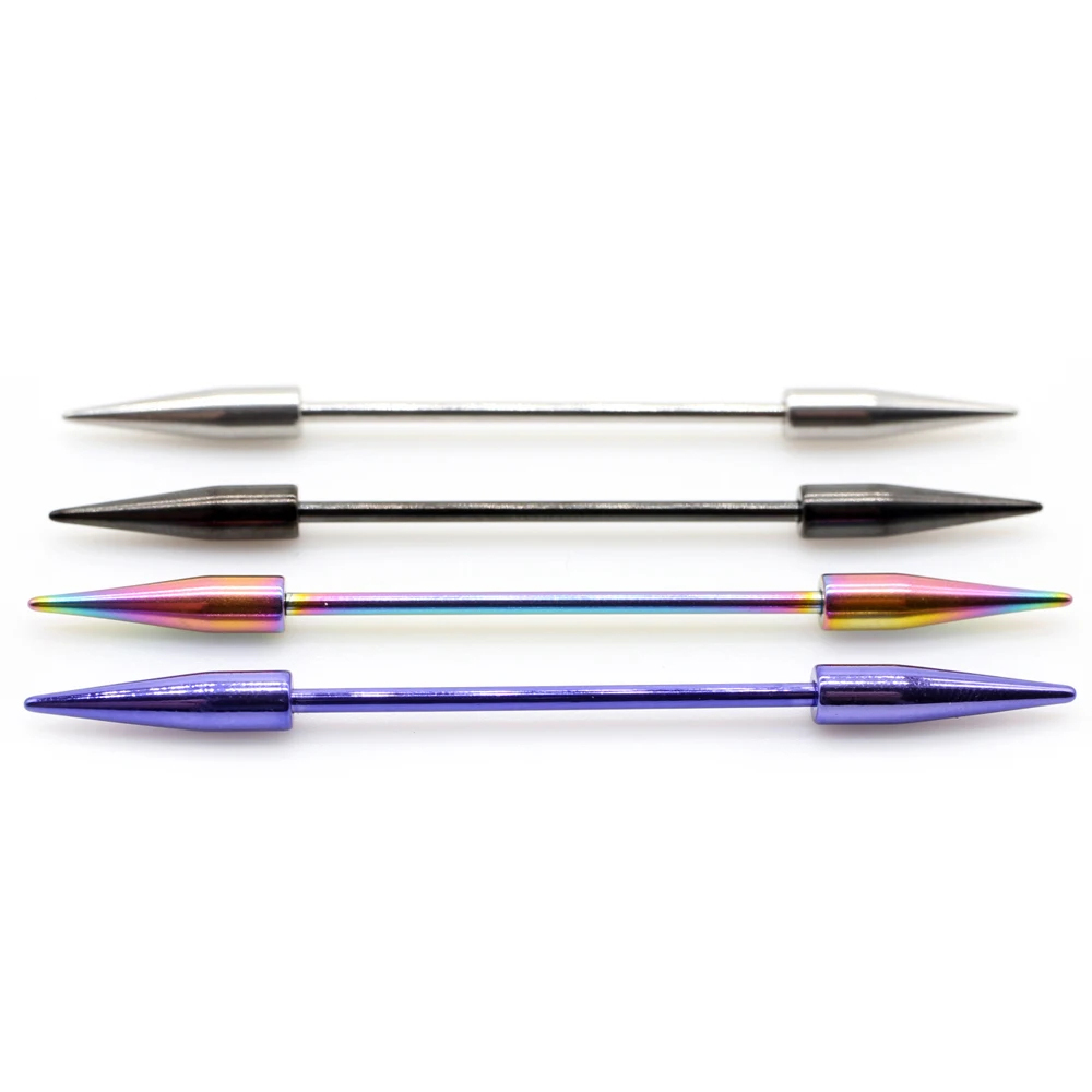 2pcs 14G Spike Long Surgical S - Industrial Barbell Long 评论和价格