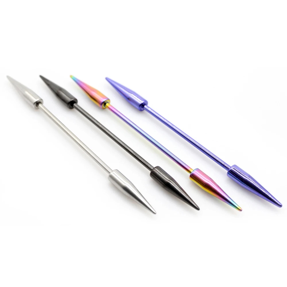 2pcs 14G Spike Long Surgical S - Industrial Barbell Long 评论和价格