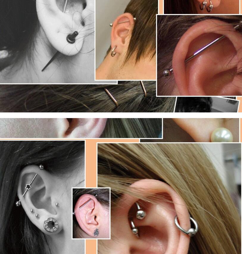 2 Pieces 0.8mm Stainless Steel - Industrial Barbell Long 评论和价格