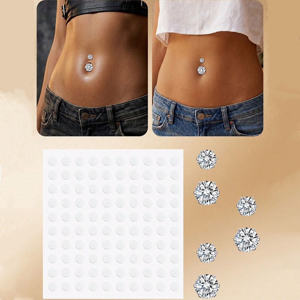 Fake Belly Piercing Cubic Zirc - Body Jewelry Rings 评论和价格