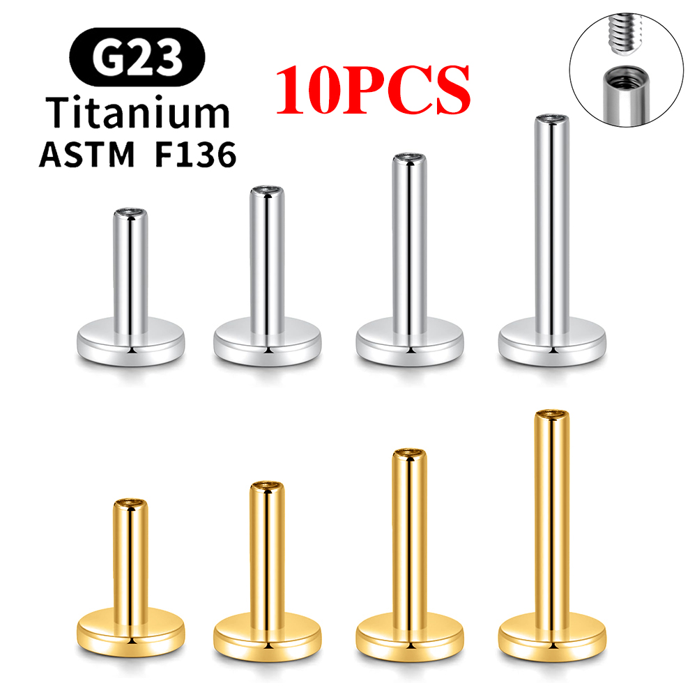 10PCS G23 Titanium Piercing In - Body Jewelry Internally Threaded 评论和价格