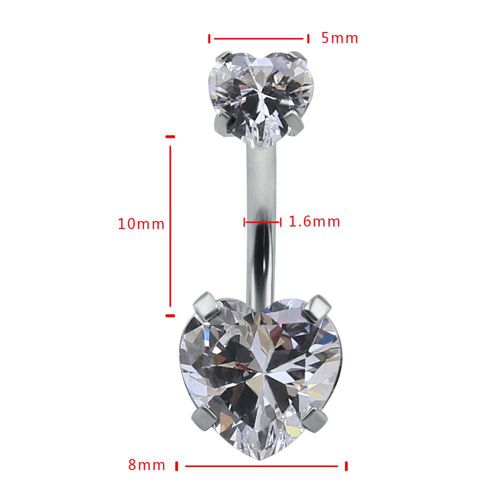 Heart Crystal Belly Button Rin - Body Jewelry Hot 评论和价格