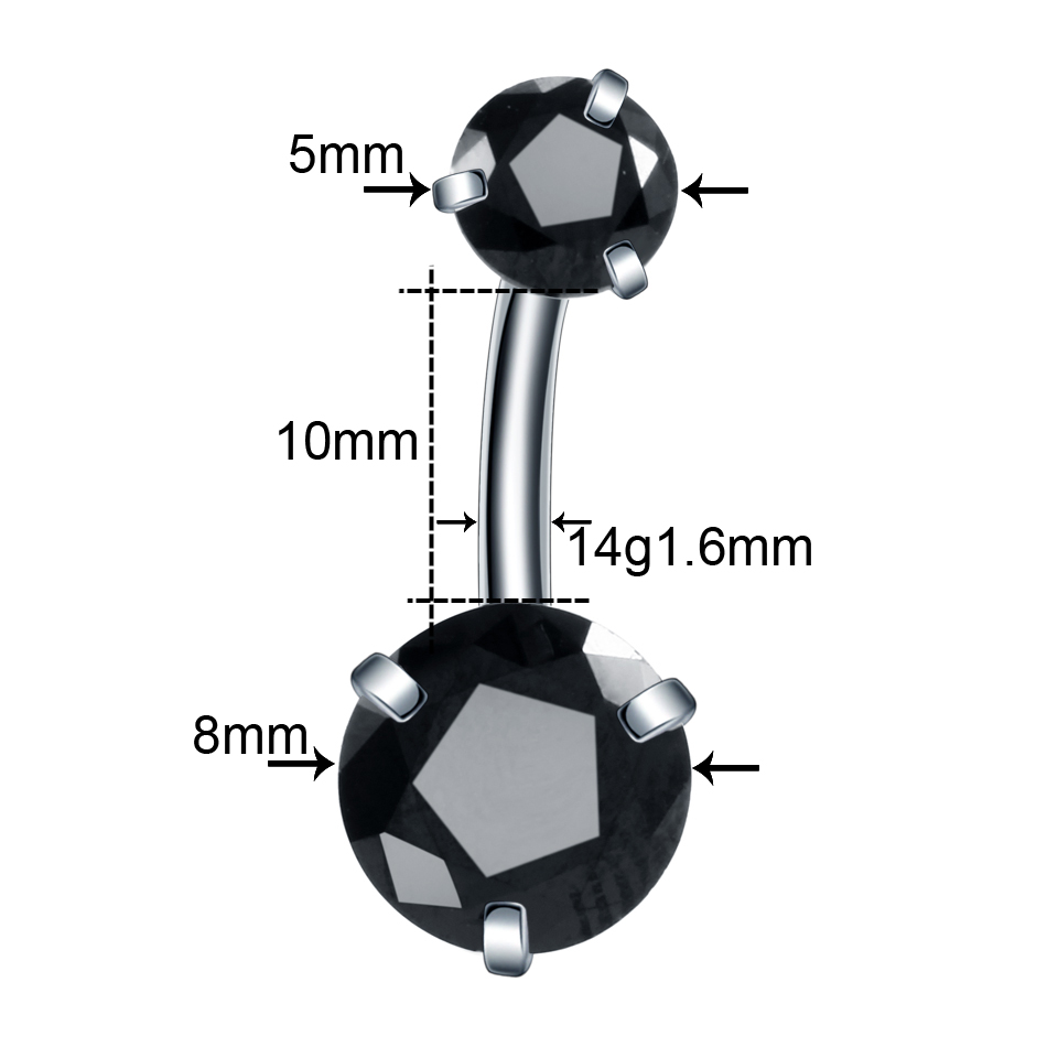 10PC  Navel Piercing Stainless - Body Jewelry Internally Threaded 评论和价格
