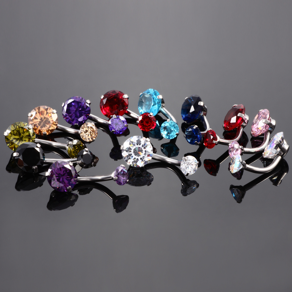 10PC  Navel Piercing Stainless - Body Jewelry Internally Threaded 评论和价格