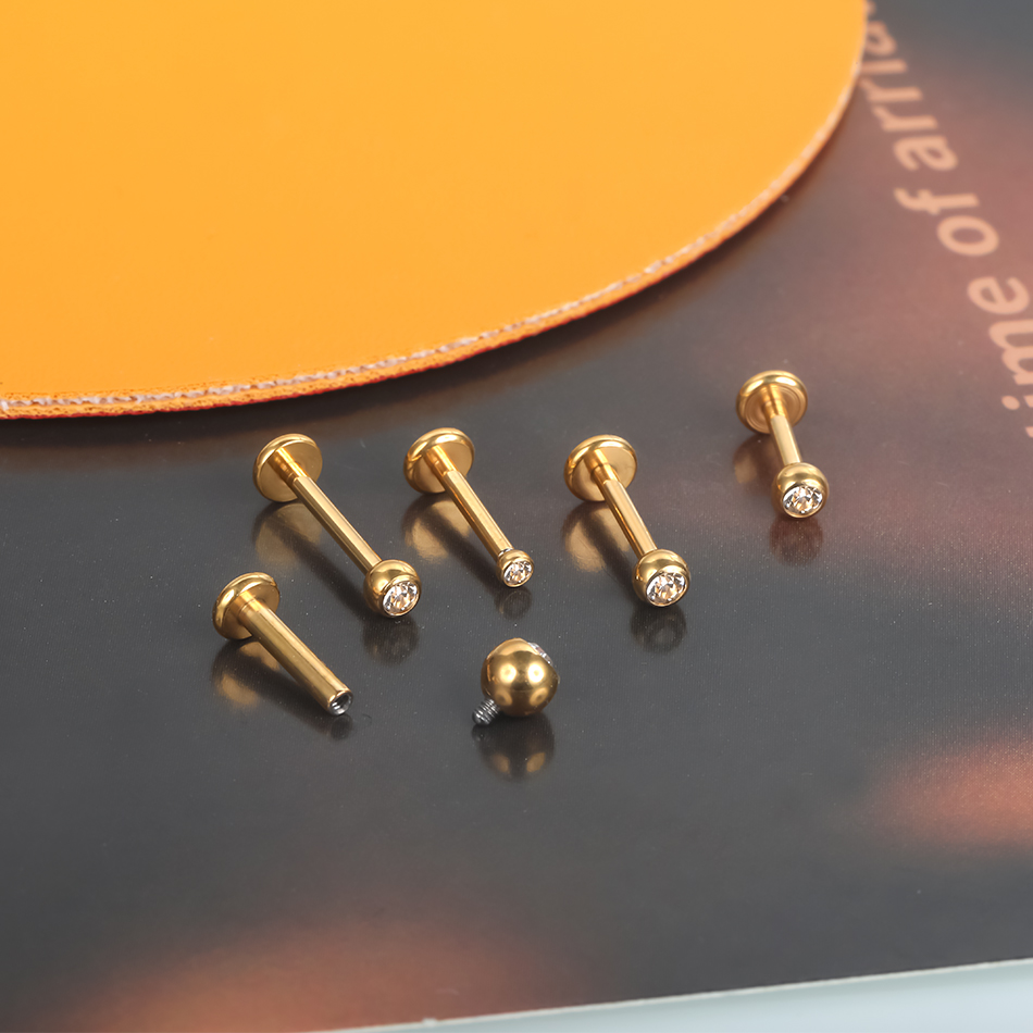 G23 Titanium Labret Piercing L - Body Jewelry Internally Threaded 评论和价格