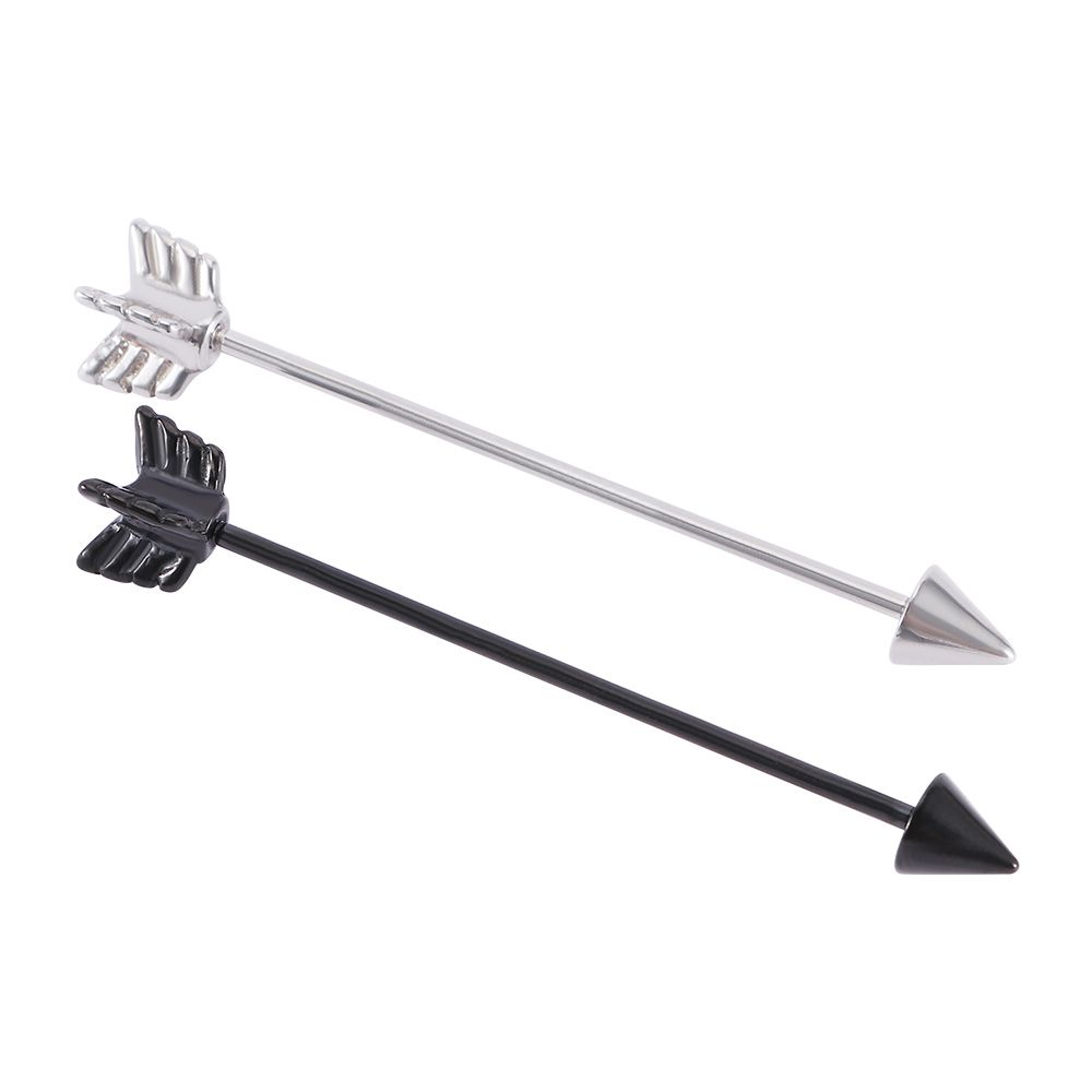 Fashion Long Silver Industrial - Industrial Barbell Long 评论和价格