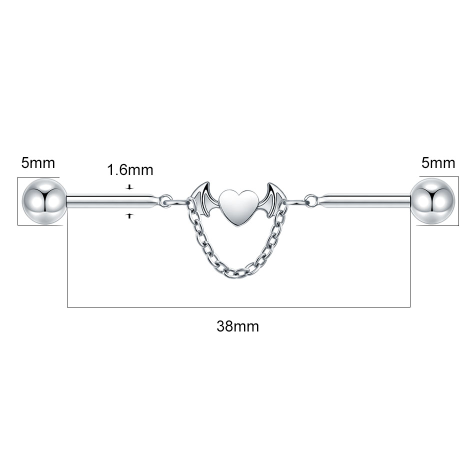 1Pc Titanium CZ Industrial Hel - Industrial Barbell Long 评论和价格