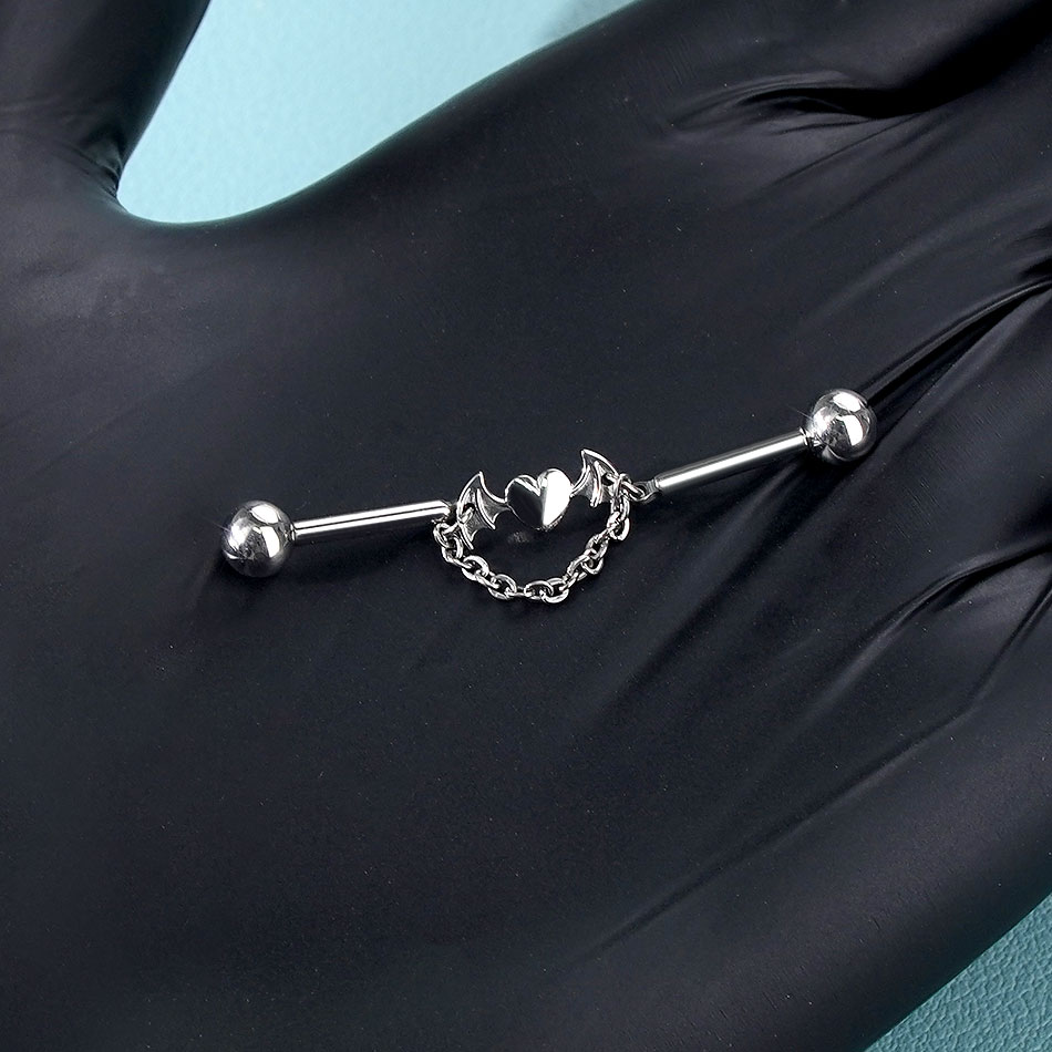 1Pc Titanium CZ Industrial Hel - Industrial Barbell Long 评论和价格