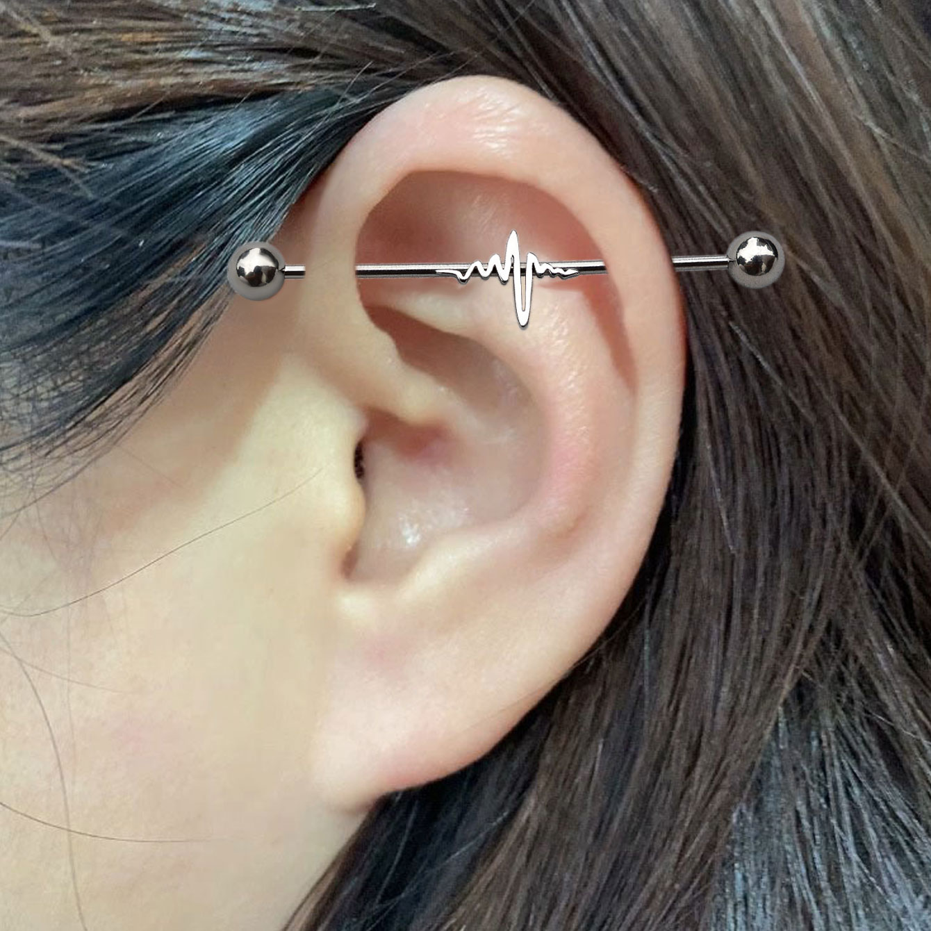 1PC 16G Stainless Steel Long I - Industrial Barbell Long 评论和价格