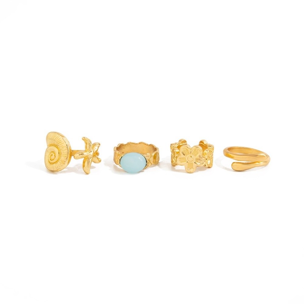 4Pcs/set Ocean Style Toe Ring  - Body Jewelry Rings 评论和价格