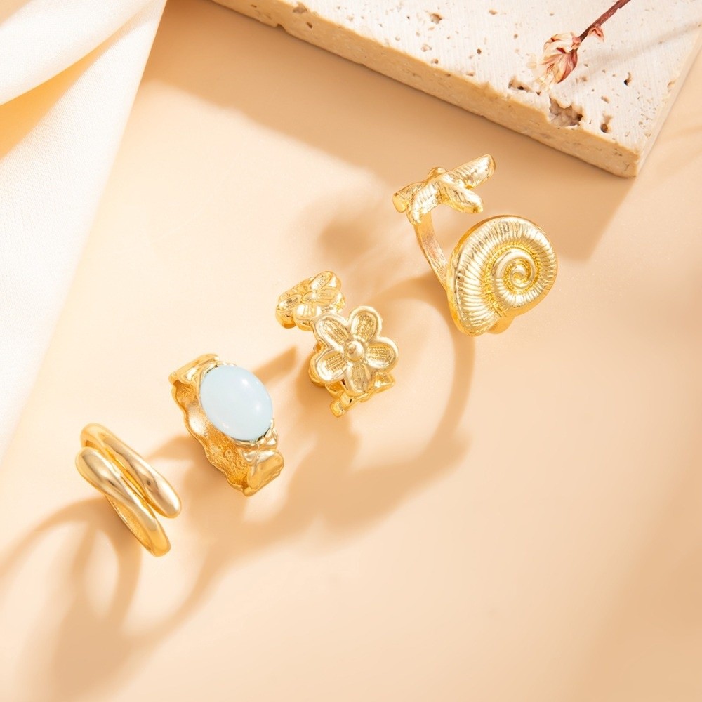 4Pcs/set Ocean Style Toe Ring  - Body Jewelry Rings 评论和价格