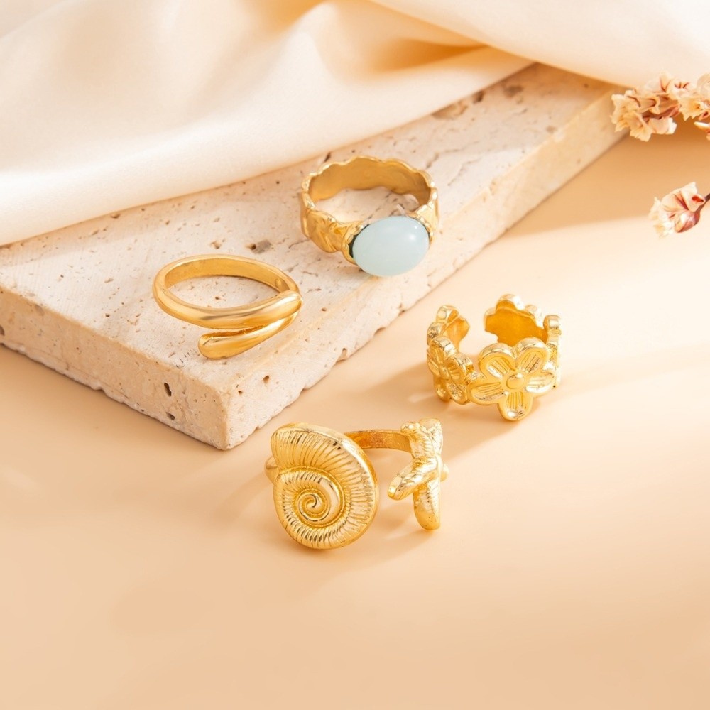 4Pcs/set Ocean Style Toe Ring  - Body Jewelry Rings 评论和价格