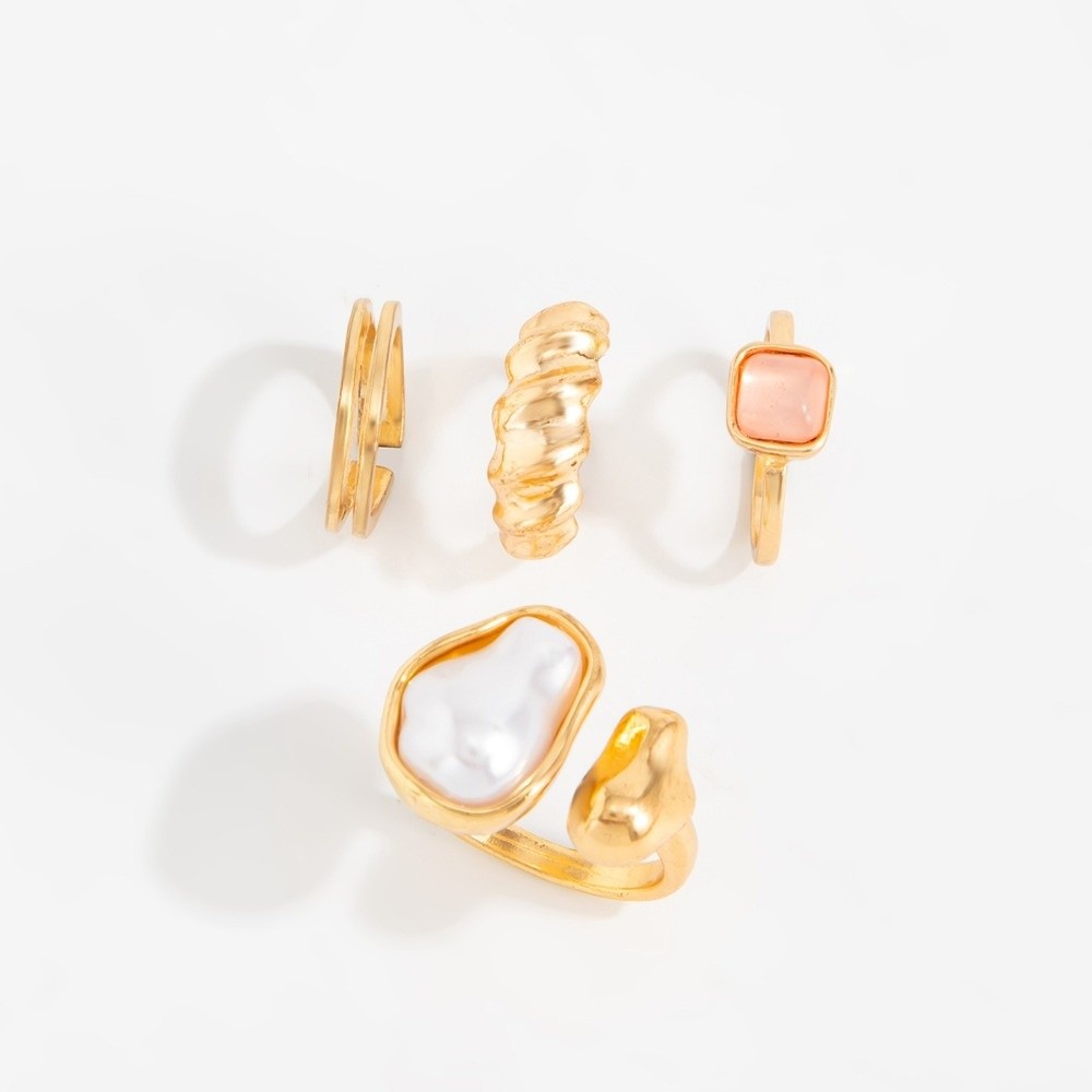 Irregular Pearl Toe Ring Set T - Body Jewelry Rings 评论和价格