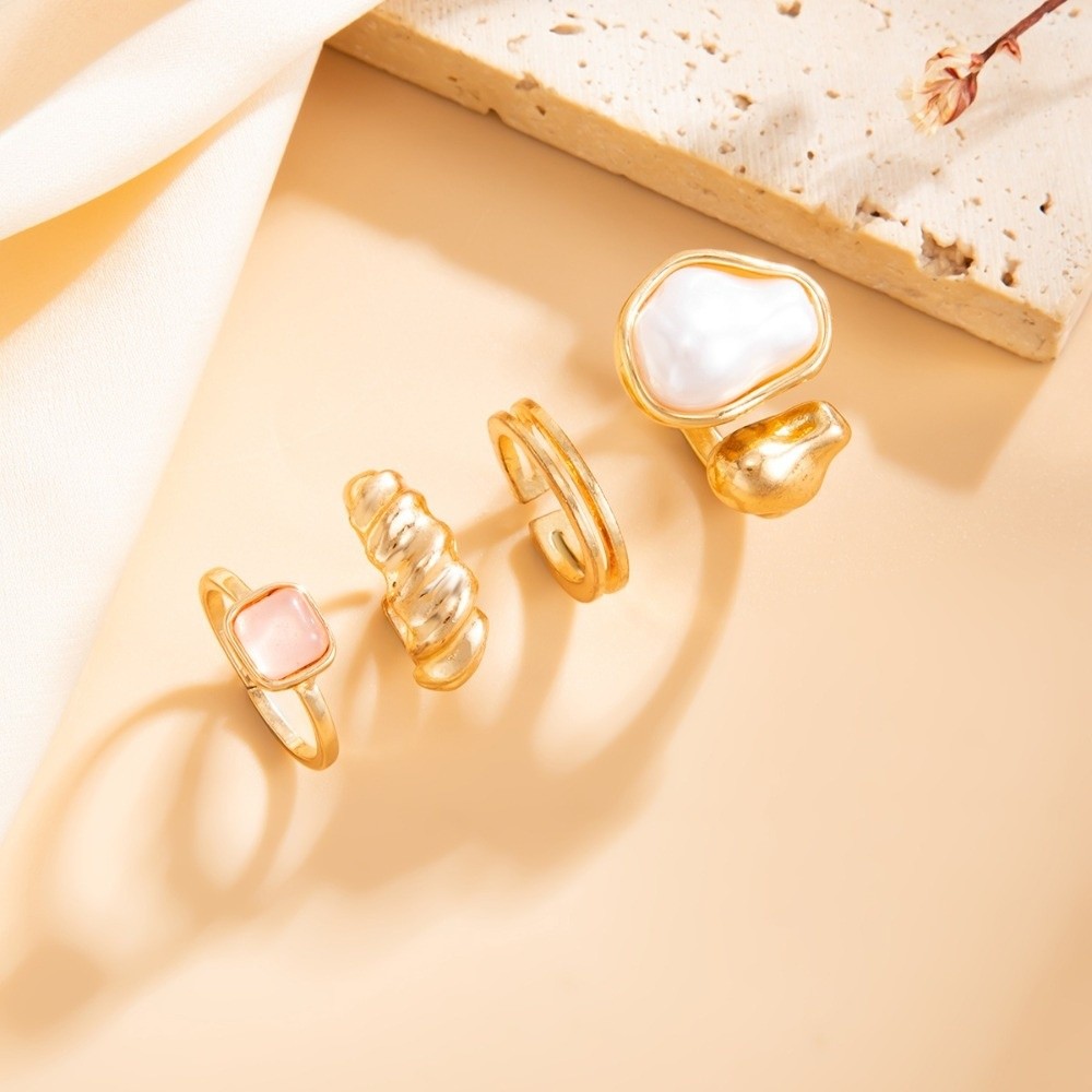 Irregular Pearl Toe Ring Set T - Body Jewelry Rings 评论和价格